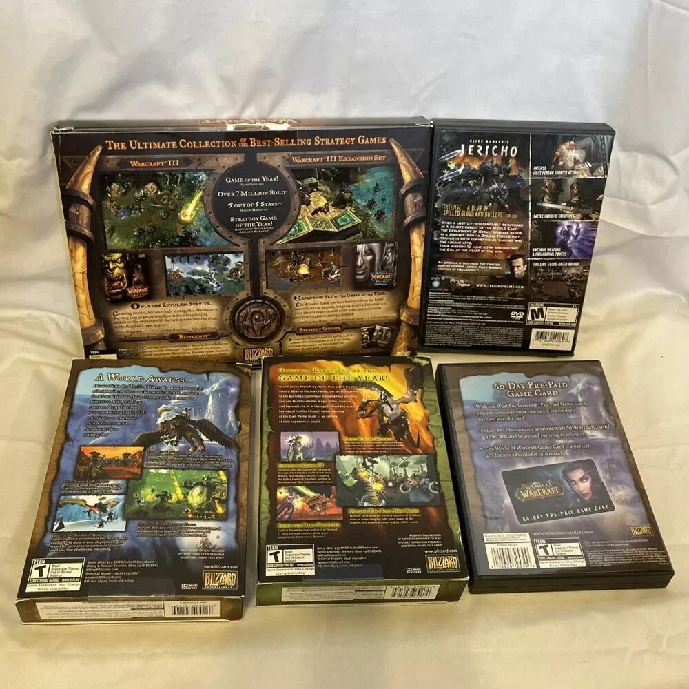 World Of WarCraft & Jerico Mixed Lot Of 5 PC Games